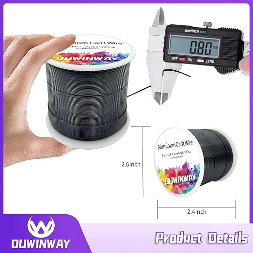 20Gauge Black Aluminum Crafts Wire 400FT, - Image 2
