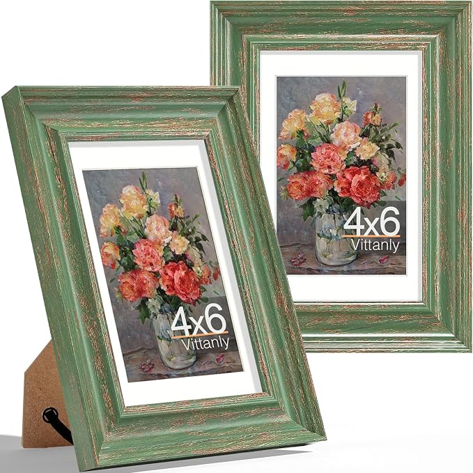 Vittanly 4x6 Picture Frames Set of 2, Ornate Vintage Photo Frame by Vittanly