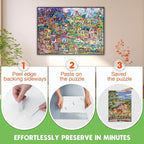 Nariolar Ultra-Adhesion Transparent Puzzle Glue Sheets, 64 Puzzle Saver Sheets - Image 4