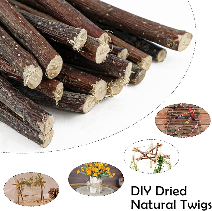 50Pcs Natural Twigs, Driftwood Branches, Unfinished Timber Rods - Image 3