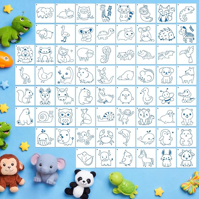Marspark 66 Pcs Small Stencils for Crafts Reusable 3 Inch Stencils for Painting by Marspark