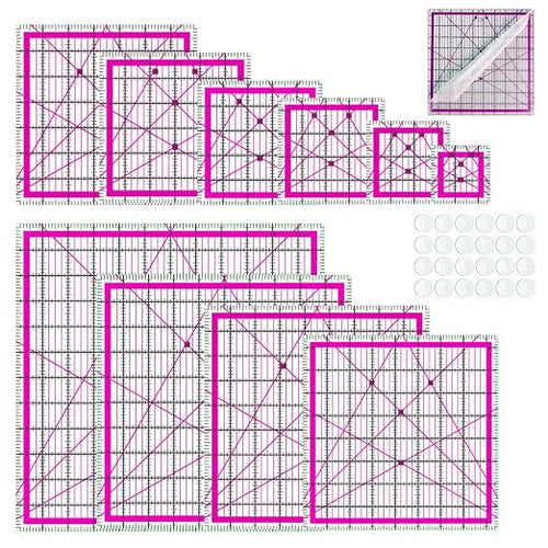 10 Quilting Rulers Square, Quilting Square Ruler Set Quilting Templates by ZICALSO