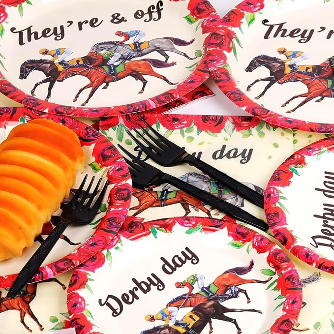 50 Guests Derby Day Plates and Napkins Party Supplies Kentucky Horse Racing - Image 5