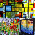 ILLUCKAI 2.2lb Irregular Stained Glass Scraps, Stained Glass Sheets, Mosaic - Image 6