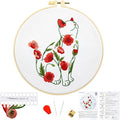 Crafmanoe Cat Embroidery Kits for Beginners Adults, Flowers Embroidery Starter by Unknown
