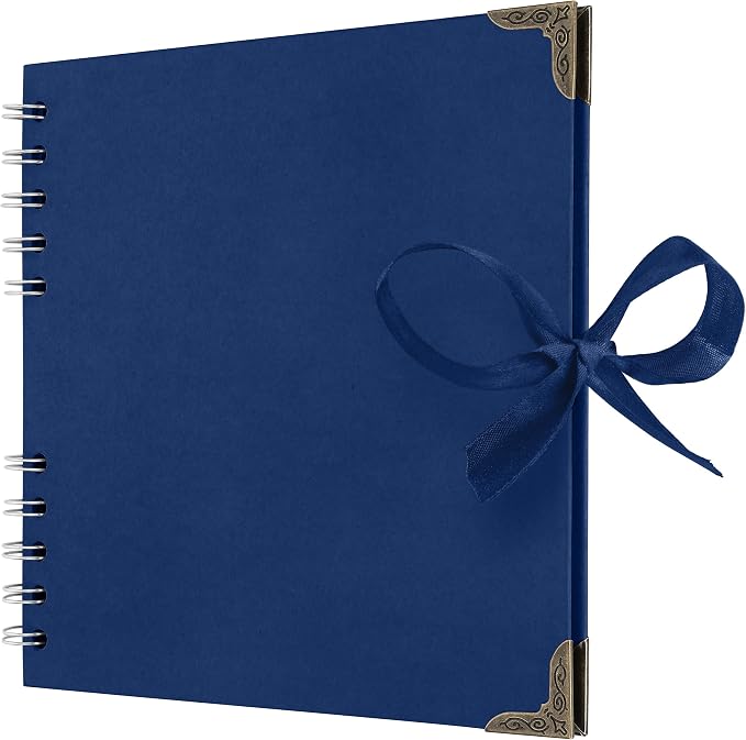 Bstorify Square Scrapbook Photo Albums 7 x 7 Inch Blue Hardcover by Bstorify