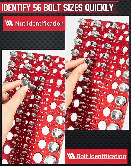 56 Thread Checker, VEXTHYX 30 Standard and 26 Metric nut and Bolt Thread Gauge - Image 2