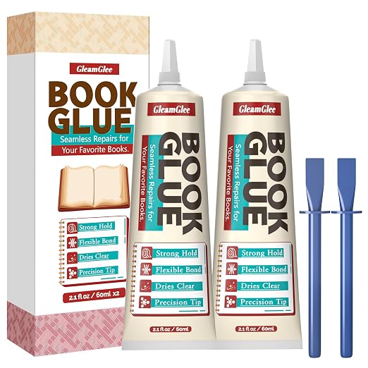 Book Glue, Dries Clear & Flexible Book Binding Glue Adhesive, Used by GleamGlee