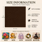 Chocolate Brown Large Felt Fabric 36" x 36", 1.4 mm Soft Felt Sheet, Nonwoven - Image 3