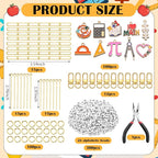 CraftyDream 558 Pcs Math Teacher Charms Keychain Making Kit Back to School - Image 2