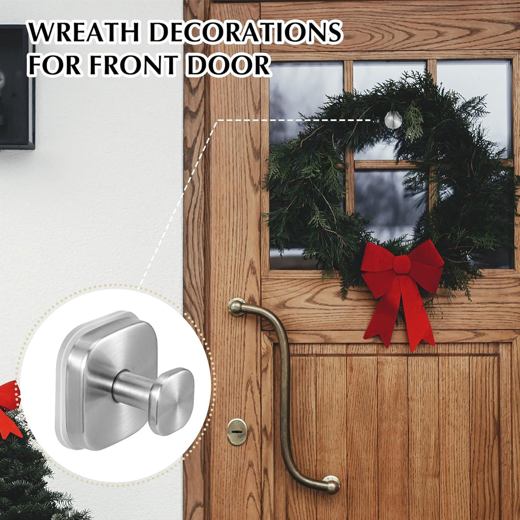 Suction Cup Hooks for Shower - Reusable No-Drill Mounting - Hooks for Towels, Robes & Loofah on Metal, Glass, Mirrors, Tile & Smooth Non-Porous Surfaces (2, Brushed Nickel)