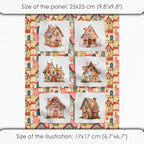 Patchwork Fairy Cottage Cotton Fabric Panel – 6 Designs + Bonus Sheet 29.5×19.6 - Image 6