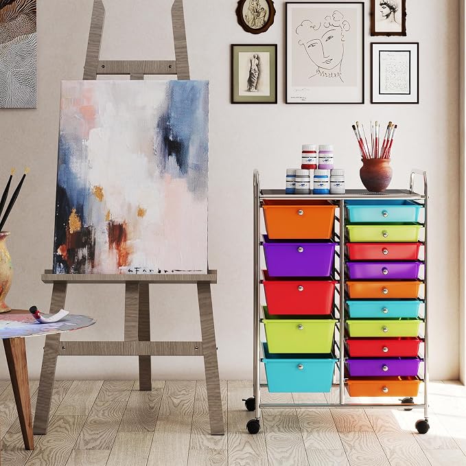 BECOMFORT 15-Drawer Rolling Cart - Image 9
