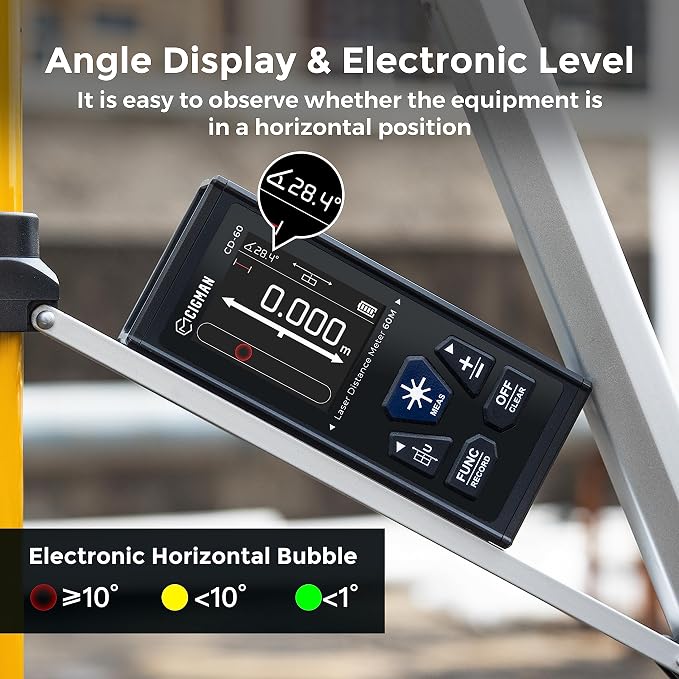 CIGMAN Dual Laser Distance Meter 393ft/120M Bilateral Laser Measurement Tool - Image 4