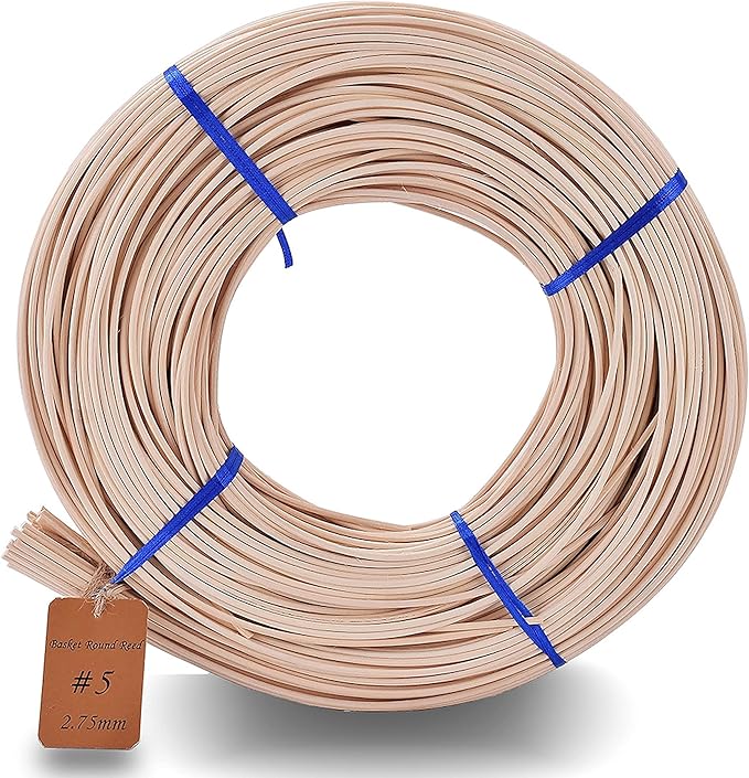 VFULIE Basket Round Reed #5 2.75mm 1-Pound Coil Basket Weaving Cane by VFULIE