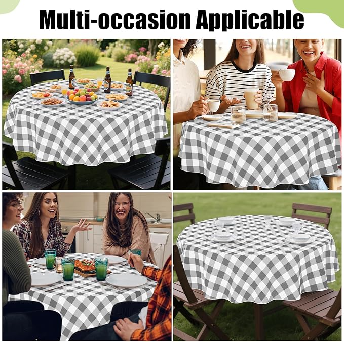 Smiry Plastic Table Cloth, Waterproof Vinyl Tablecloth - Image 6