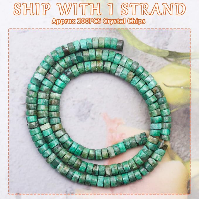 Natural Stone Heishi Beads for Necklace Making, 4 mm x 2 mm Small Flat Round - Image 2