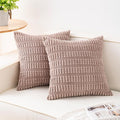 Aegero Pack of 2 Corduroy Decorative Throw Pillow Covers 22x22 Inch Soft by Unknown