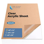 Clear Acrylic Sheet 48" x 24", 1/8 Inch Thick Plexiglass Panel by FabGlassandMirror