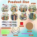ijbnhd 8 Pcs Diamond Art Coasters Kits Books Diamond Painting Coasters | Books - Image 3