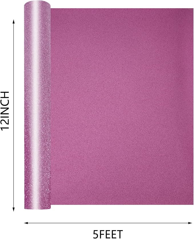 Purple Glitter HTV Heat Transfer Vinyl Rolls 12 Inch by 5 feet Roll Iron on DIY - Image 4
