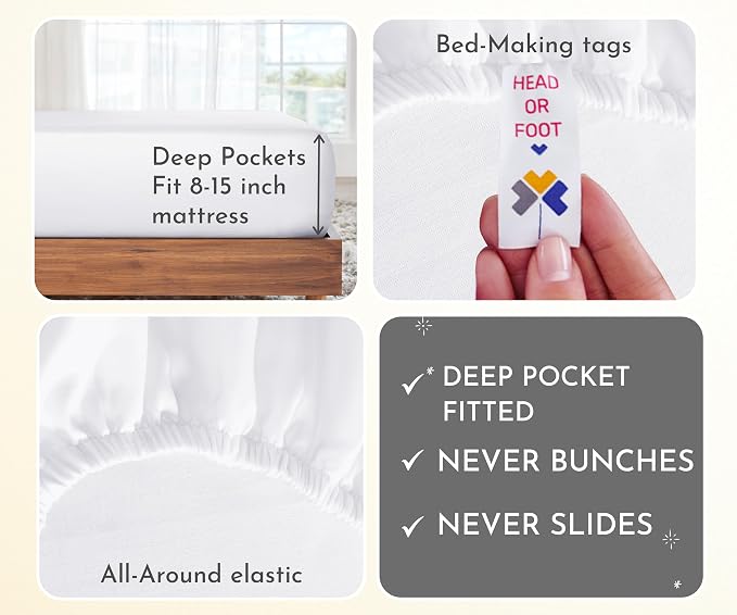 California Design Den 2-Pack Twin Cotton Sheets Sets - Image 5