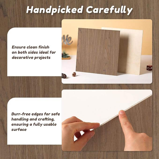 12 Pack Walnut Wood Plywood Sheets, Smooth Surface, Uniform Thickness, No Burrs - Image 7