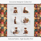 Elegant Lady Patchwork Cotton Fabric Panel – 6 Designs + Bonus Patchwork Sheet - Image 5
