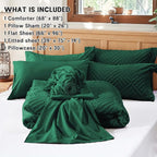 Zzlpp Twin Comforter Set 5 pieces, Emerald Green Tufted Bed in a Bag - Image 5