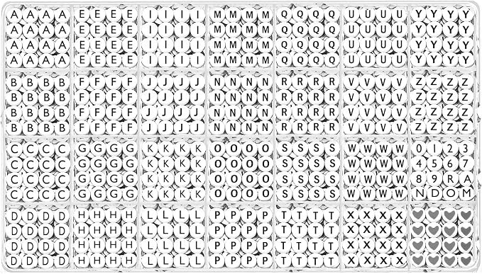 YMSDZHL Alphabet Beads A-Z 1300+Pcs Letter Beads, Acrylic 4x7mm Round Letter - Image 2