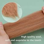 QMNNMA Wool Roving Bulk, 8.82oz Needle Felting Wool-Coffee Brown | Super Wool - Image 5