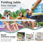 FDW 4FT Folding Table Half Portable Foldable Table Picnic Table - Image 5