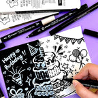 Artecho Dual Tip Acrylic Paint Pen White 5pcs set-Fine Tip and Brush Tip - Image 6