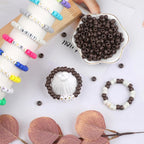 1000Pcs Pony Beads Bracelet 9mm Brown Plastic Barrel Pony Beads - Image 5