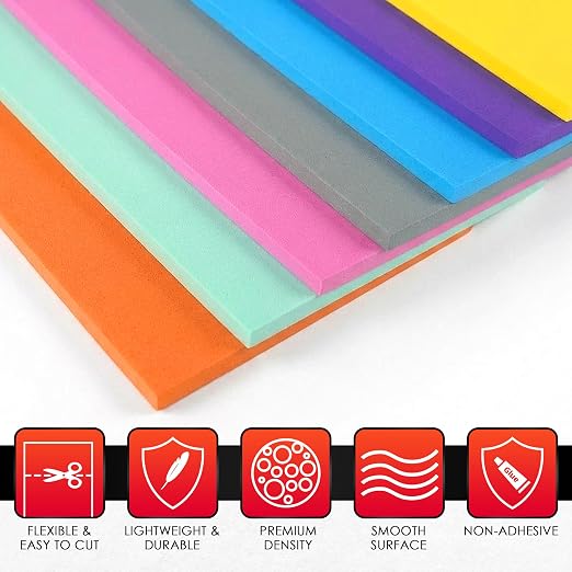 Foam Sheets for Crafts, EVA Craft Sheets Multicolor 6mm 90 Pack 9x12 Inch | - Image 4