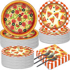 50 Guests Pizza Plates and Napkins Party Supplies Pizza Birthday Party by Qyeahkj