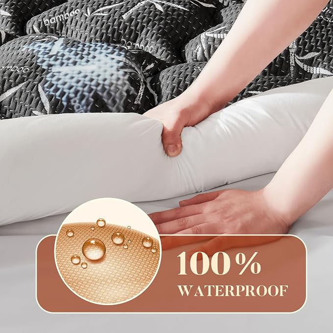 PRIMESOFT 100% Waterproof Full Size Mattress Topper, Thick Pillow Top Mattress - Image 4