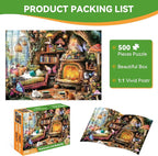 500 Piece Jigsaw Puzzle for Adults, Fantasy Cats and Mushrooms Scene, Whimsical - Image 4