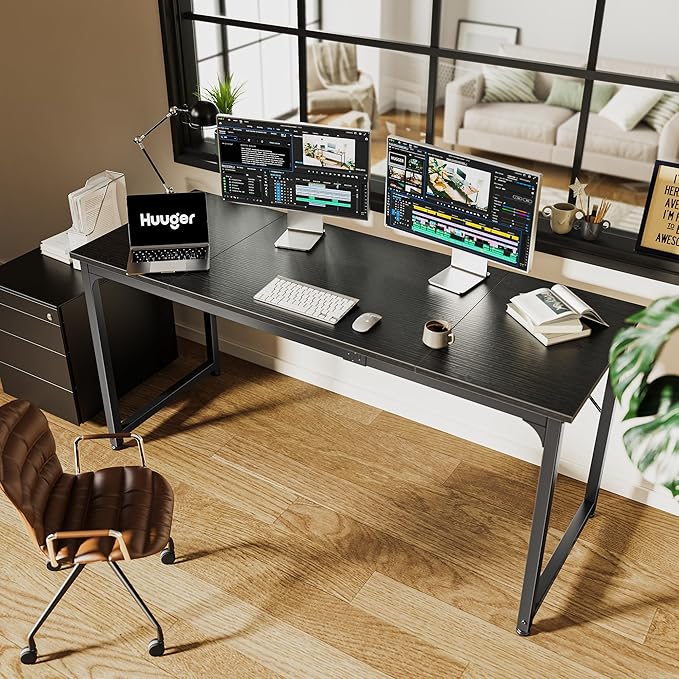 Huuger Modern Simple Office Desk, 63 Inch, Gaming & Writing Desk - Image 5