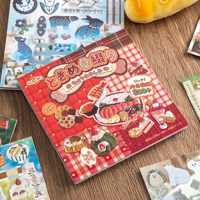 Girl's Japanese Retro Sticker Book, Food and Daily Life Theme - Image 2
