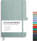 RETTACY Lined Journal Notebook, 192 Numbered Pages, A5 Size | Leather Hardcover by RETTACY