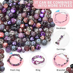 900pcs Glass Craft Beads for Bracelet Making Kit, Include Assorted - Image 3