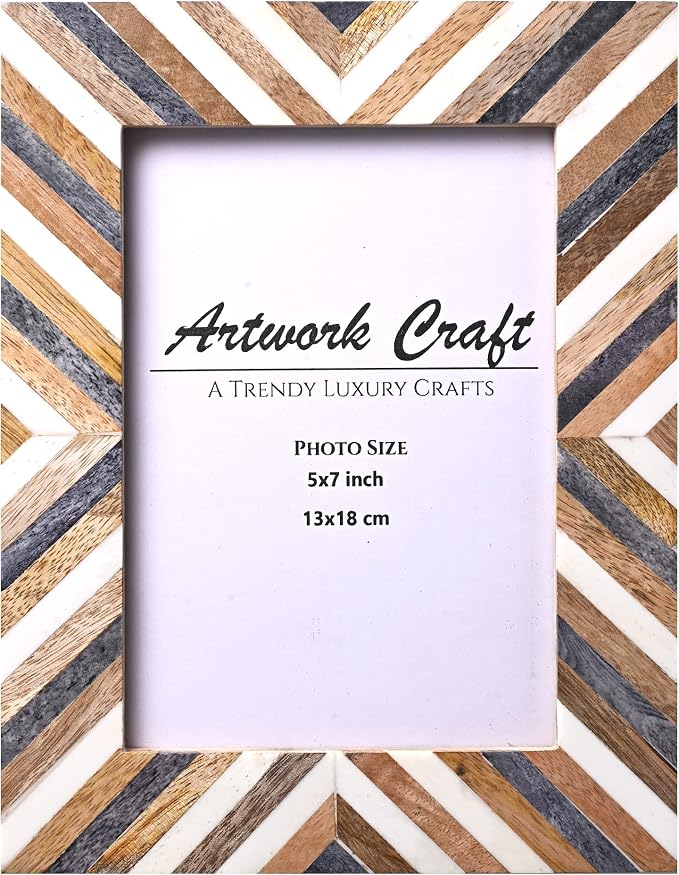 Picture Photo Frame Chevron Herringbone Art Inspired Vintage Table-Top/Wall by ArtworkCraft