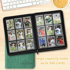 9 Pocket Card Binder, Premium Zip Trading Card Binder, 540 Double Sided Pocket - Image 4