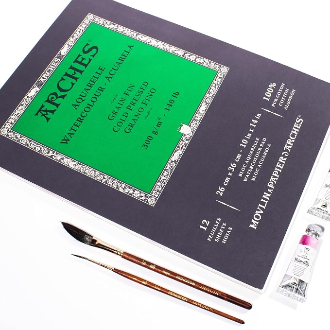 Arches Aquarelle Watercolor Paper Pad, Cold Pressed, 140lb/300gsm, 12 Sheet - Image 2