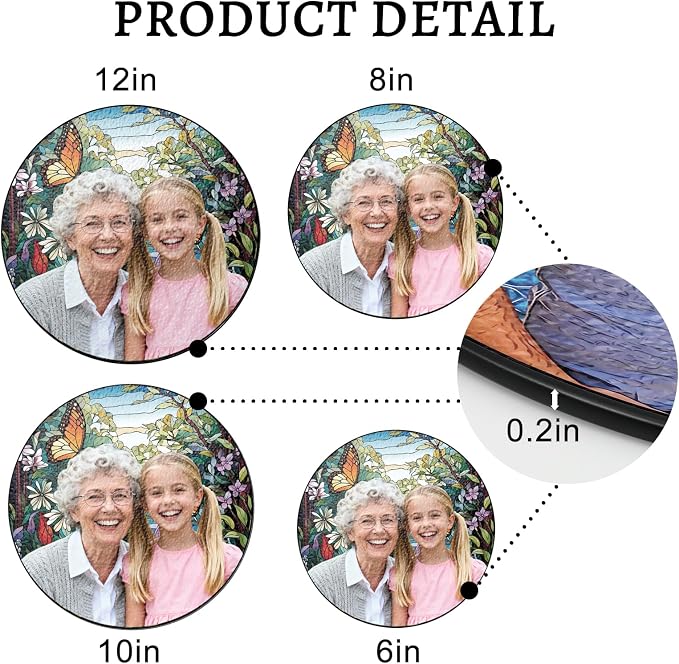 Personalized Grandma Stained Glass Suncatcher, Custom Photo Stained Glass - Image 2