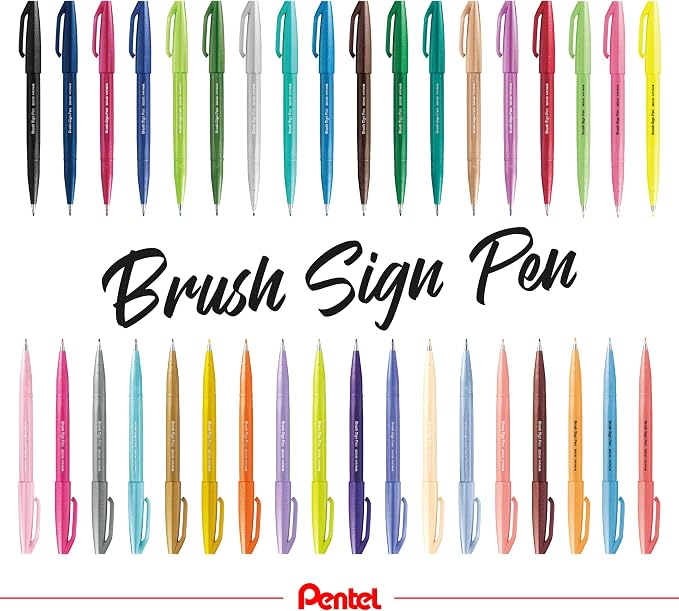 Pentel Fude Touch Sign Pen, Felt Pen Like Brush Stroke - Image 5