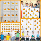 gisgfim 80Pcs Halloween Candy Corn Cutouts Halloween Party Decorations Bulletin - Image 6