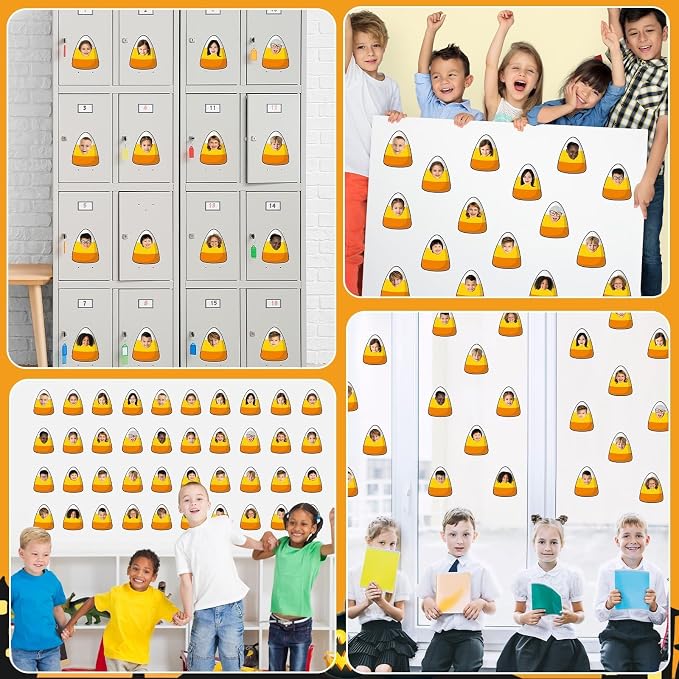 gisgfim 80Pcs Halloween Candy Corn Cutouts Halloween Party Decorations Bulletin - Image 6