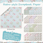 24 Sheets Scrapbook Paper Pink Vintage Floral Scrapbook Supplies | 11.4×11.4 - Image 2